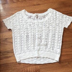 Ivory Cream Crochet Knit Sweater Top